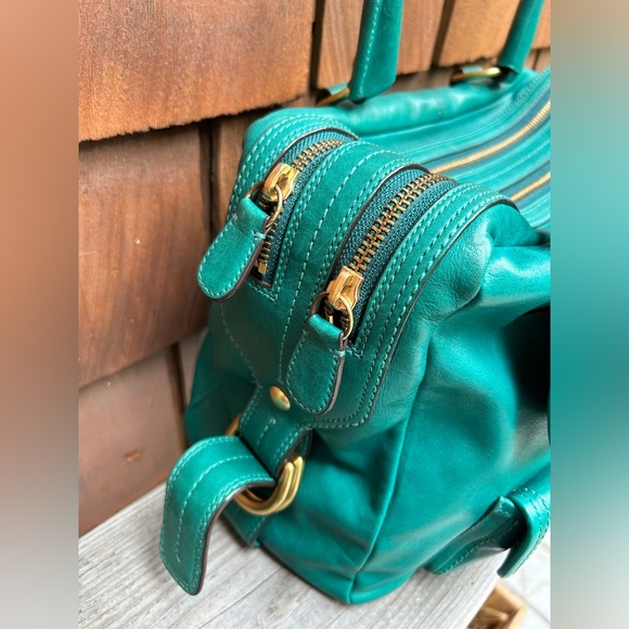 Coach Bleecker Street Limited Edition Legacy Peyton Leather Satchel Teal Green - Picture 6 of 11